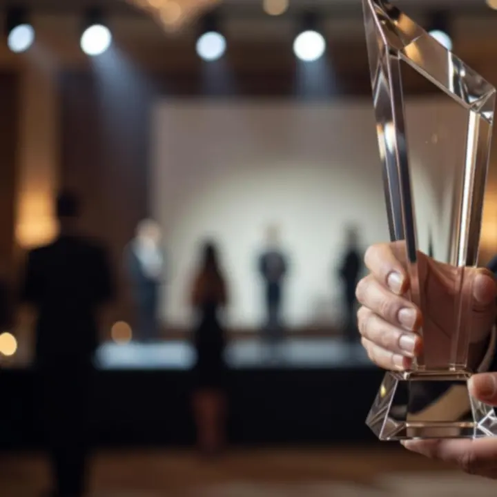 Award trophy symbolising business achievement